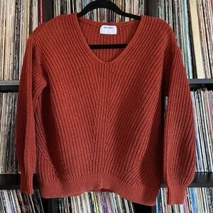 Old Navy Cropped Chunky Knit Sweater Rust Orange Medium Cottagecore Rustic